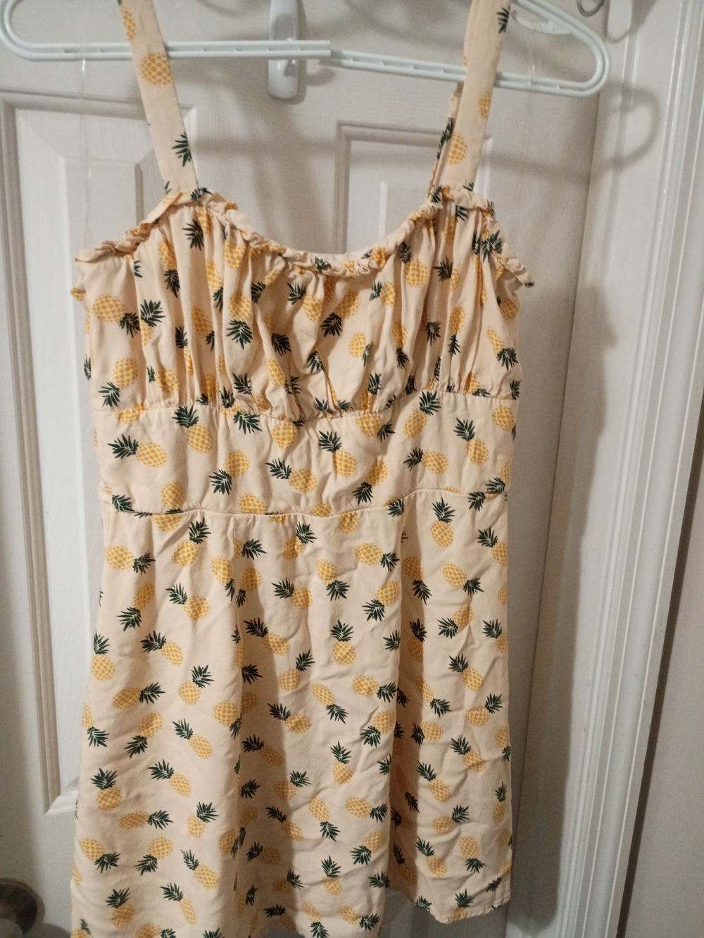 Trixxi  kids Large Cream Mini Dress with Yellow Pineapple Print